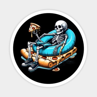 Funny Pizza Lover, Skeleton Magnet